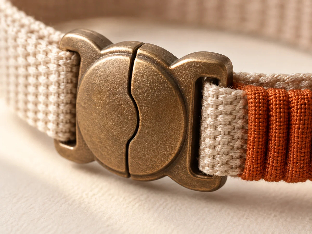 Cat breakaway collar illustrative construction close-up