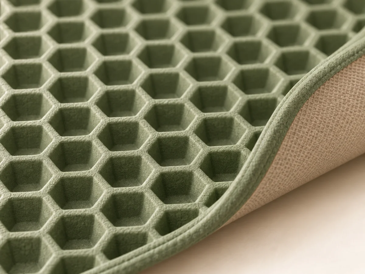 Litter trapping mat illustrative construction close-up