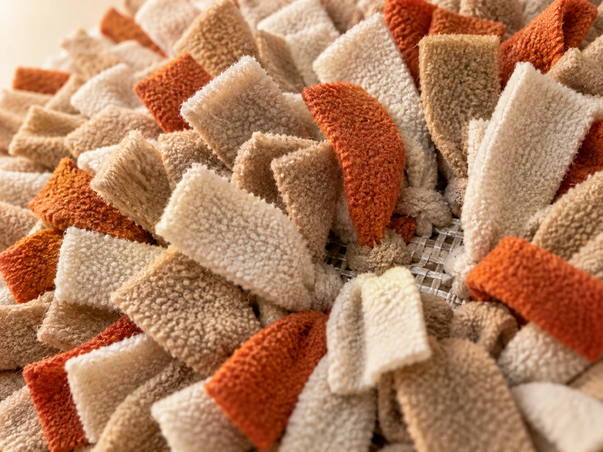 Snuffle mat illustrative construction close-up