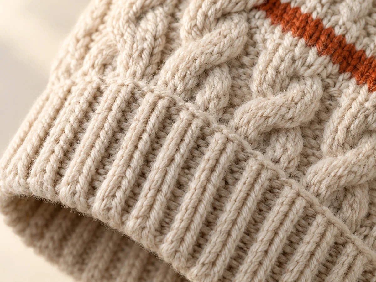 Dog knit sweater illustrative construction close-up