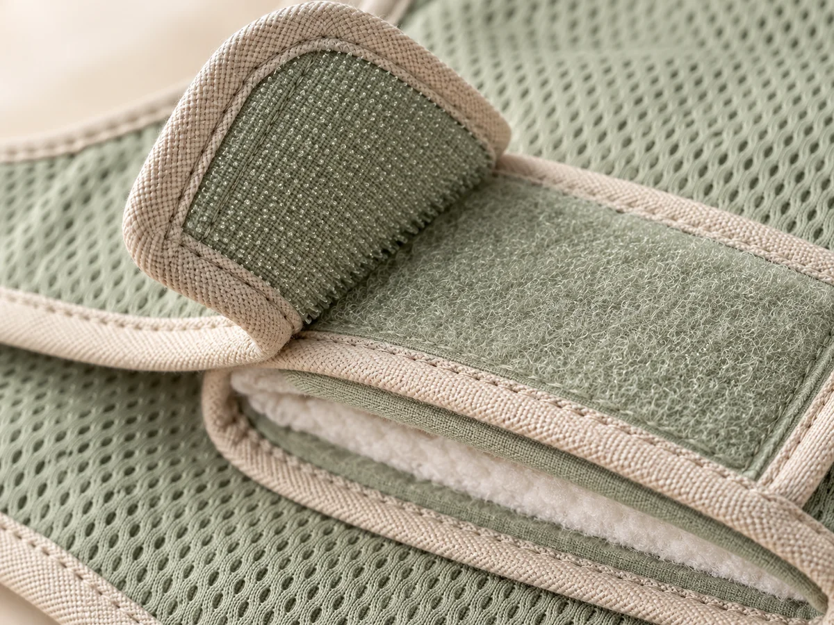 Dog cooling vest illustrative construction close-up
