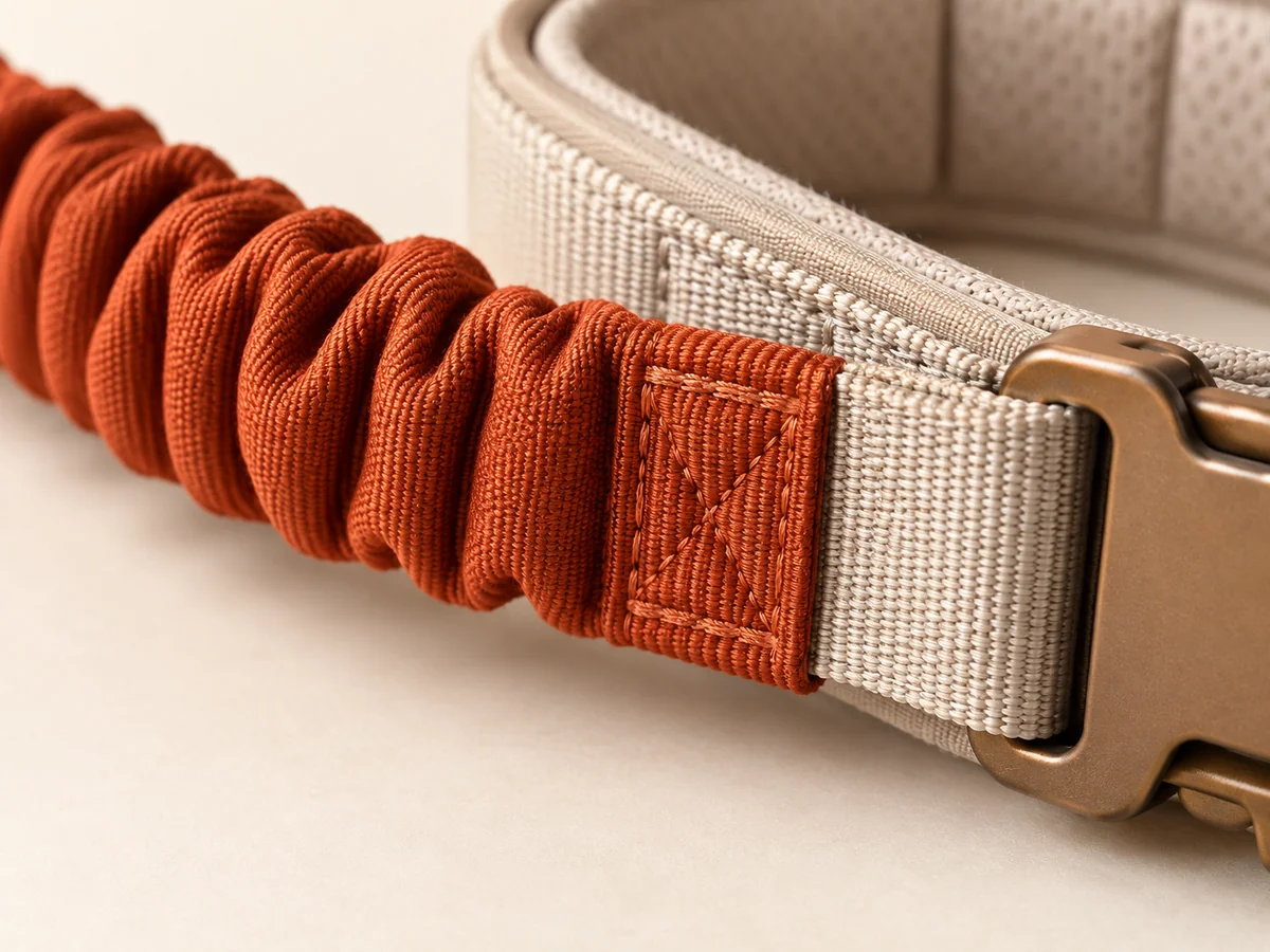 Hands-free waist leash illustrative construction close-up