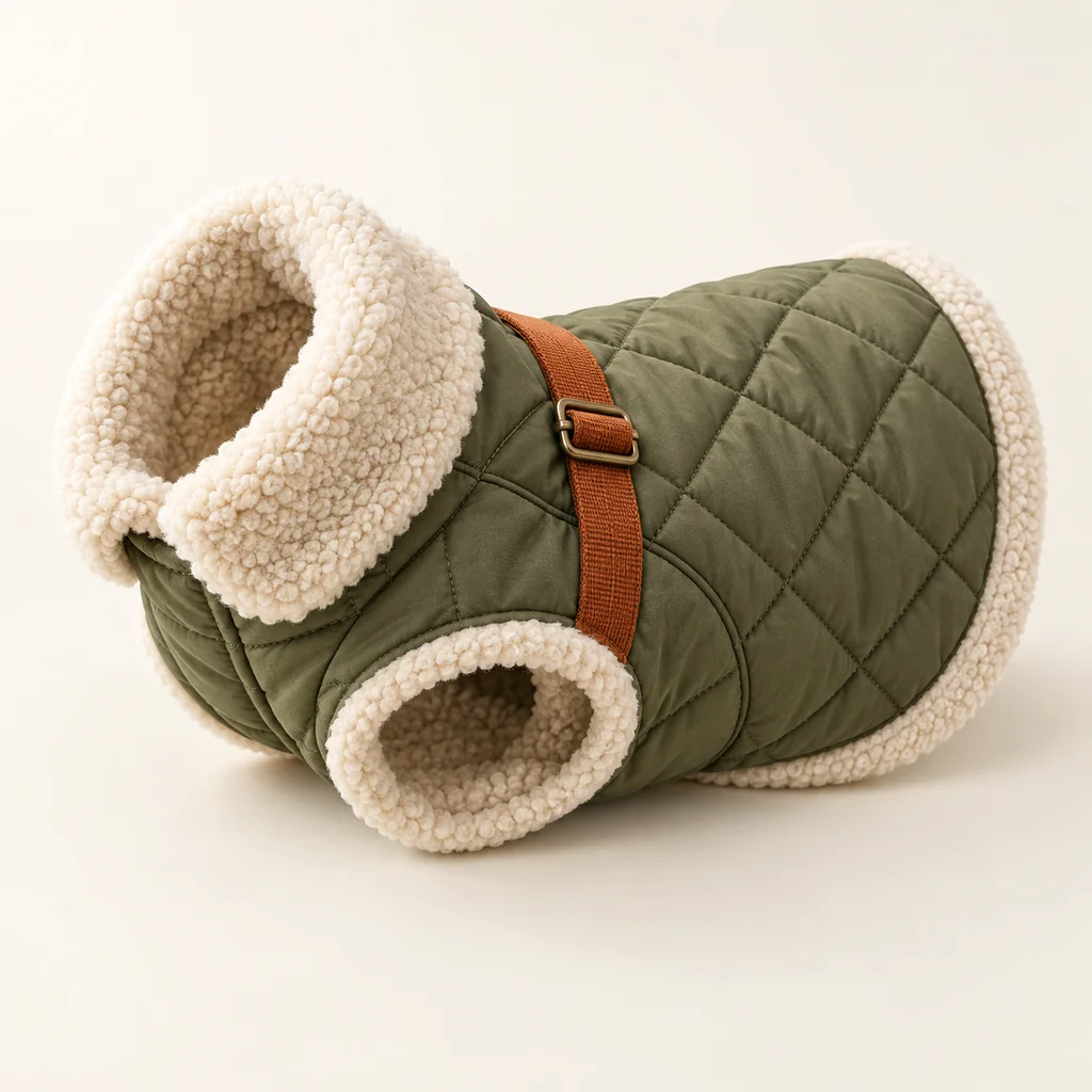 Dog winter coat, illustrative product development concept