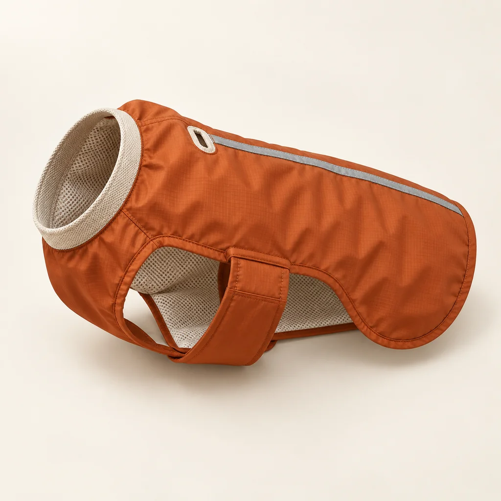 Dog raincoat, illustrative product development concept